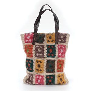 Vintage Falor Boho Crochet Tote Handbag
